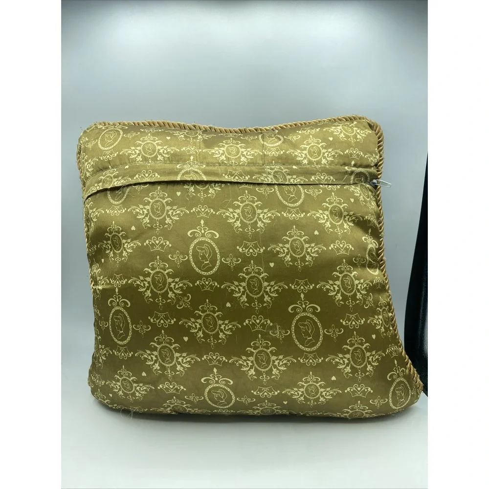 Worn Disney Store Cinderella Pillow Gold Rope Trim Zipper Back